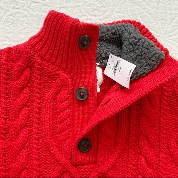 Gap Kids' Cable Knit Button Mock-Neck Sweater (Fleece Collar) - Picture 2 of 4